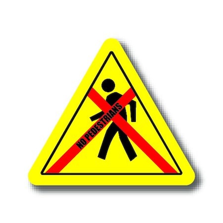 Ergomat 16in TRIANGLE SIGNS - No Pedestrians DSV-SIGN 256 #1403 -UEN